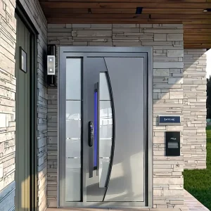 Modern Aluminum Alloy Exterior Entrance Security Door Anti-Theft Waterproof Bulletproof Villa Hotel Use Customized Design