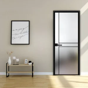 Modern Aluminum Alloy Glass Interior Bathroom Door