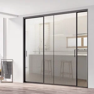 Modern Aluminum Alloy Glass Sliding Door for Villa Kitchen Living Room Balcony Partition Hidden Frame Soundproof Fireproof