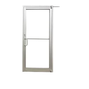 Modern Aluminum Alloy Glass Toilet Swing Door Stainless Steel Screen Push Pull Opening for Supermarket Bathroom Washroom