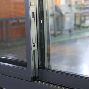 Modern Aluminum Alloy Horizontal Sliding Windows and Doors with Double Glazed Hanging Curtain and Folding Screen