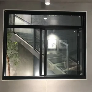 Modern Aluminum Alloy Horizontal Sliding Windows and Doors with Double Glazed Hanging Curtain and Folding Screen