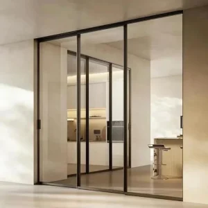 Modern Aluminum Alloy Interior Sliding Door Double Glazed Tempered Glass Sound Insulation Kitchen Living Room