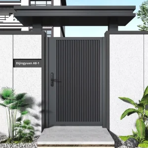 Modern Aluminum Alloy Side-Opening Entrance Door and Courtyard Gate Waterproof Finished Surface