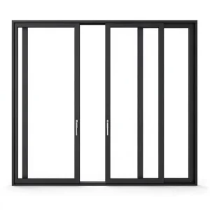 Modern Aluminum Alloy Sliding Glass Door System Tempered Clear Glass Patio Entrance Door