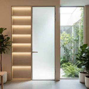 Modern Aluminum Alloy Swing Door for Interior Use Minimalist Design Waterproof Windproof