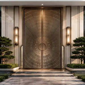 Modern Aluminum Alloy Thermal-Insulated Swing Entrance Door for Hotels and Apartments