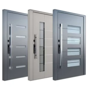Modern Aluminum Alloy and Stainless Steel Villa Front Door, Anti-Theft Exterior Swing/Sliding Security Entrance Door