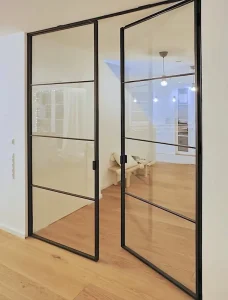 Modern Aluminum Double Swing Door NFRC AS2047 for Commercial Patio Entrance