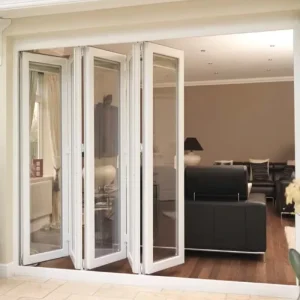 Modern Aluminum Folding Door with Double Tempered Glass for Bedroom School Traditional House Interior Entrance