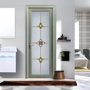 Modern Aluminum Frame Glass Casement Door, Waterproof Soundproof, for Office, Hotel, and Interior Applications