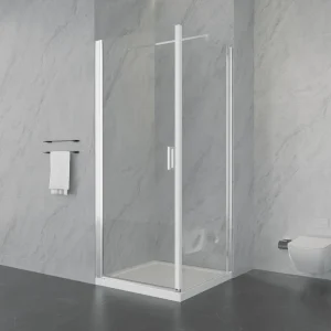 Modern Aluminum Frame Shower Enclosure with Tempered Glass and Acrylic Base for Bathroom