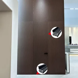Modern Aluminum Frameless Wooden Flush Hidden Door Frame with Sound Insulation for Hotel Bedrooms