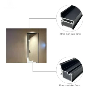 Modern Aluminum Honeycomb Panel Flush Interior Door with Hidden Frame
