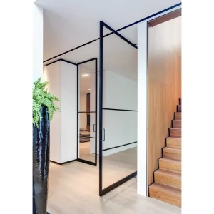 Modern Aluminum Interior Pivot Swing Door with Narrow-Stile Frame and Floor Spring