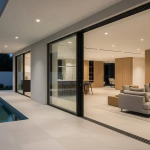 Modern Aluminum Lift Sliding Entrance Door Soundproof Insulated for Hotels Villas North America