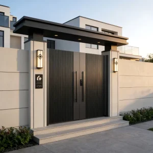 Modern Aluminum Pivot Entry Door Exterior Villa House Main Double Solid Waterproof Door