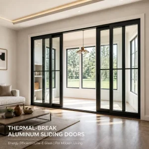 Modern Aluminum Sliding Clear Tempered Glass Space Divider Security Door Window for Dining Living Room Home Interior Renovation