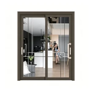 Modern Aluminum Sliding Door Silent Thermal Insulated Energy-Saving for Kitchen and Balcony