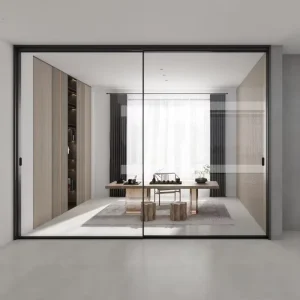Modern Aluminum Sliding Glass Door Narrow Slim Frame for Interior Living Room Apartment China