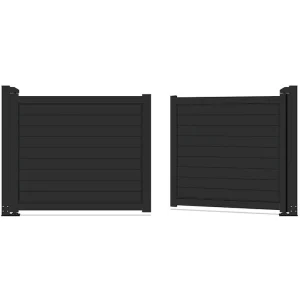 Modern Aluminum Swing Gate with Durable Powder Coated Finish Weather Resistant Horizontal Slat Design for Villa Garden