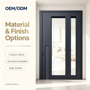 Modern Aluminum Swing Storm Door Narrow Frame Windproof Anti Theft Features for Exterior Entry Villa Residential Use Custom