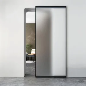 Modern American-Style Interior Sliding Pocket Door with Aluminum Glass and Sound Insulation
