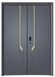 Modern American-Style Residential Heavy-Duty Outward-Opening Cast Aluminum Front Door Fireproof