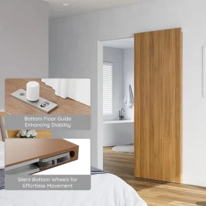 Modern Apartment Heavy-Duty 4-Wheel Bottom Rollers, 176 lb, Hidden Sliding Door Hardware Set