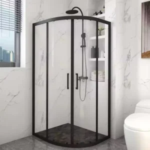 Modern Arc Shape Bathroom Glass Shower Door Aluminum Sliding Shower Room