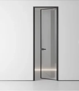 Modern Bathroom Narrow-Frame Casement Aluminum Alloy Glass French Swing Door