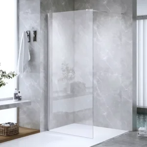 Modern Bathroom Walk In Shower Enclosure Fixed Waterproof 8mm Safety Glass Shower Partition