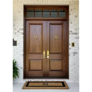 Modern Black Solid Wood Entry Door for Residential Main Entrance