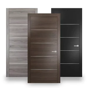 Modern Black Walnut Solid Wood Interior Single Door for Home or Hotel Guest Room