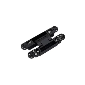 Modern Black Zinc Alloy 3D Adjustable Concealed Door Hinge, 180°, 4 mm, for Wooden Doors