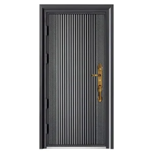 Modern Cast Aluminum Entry Security Door with Smart Lock for Villa