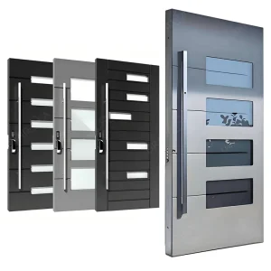 Modern Cast Aluminum Swing Entrance Security Door, Anti-Theft Steel Armored Door for House
