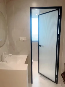 Modern Chinese Indoor Glass Single Swing Door for Bathroom and Living Room
