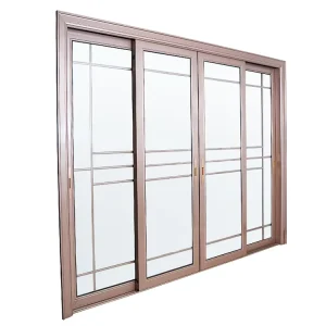 Modern Chinese-Style Aluminum Alloy Sliding Door with Fiberglass Screen Netting for Bathrooms and Living Rooms