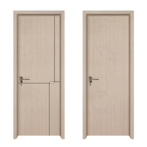 Modern Chinese-Style Single-Leaf WPC Interior Door for House Bedroom, Factory Direct