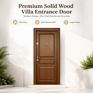 Modern Classic Shaker Panel Interior Solid Core Sound Insulated Prehung Wooden Bedroom Door for Residential House