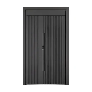 Modern Commercial Exterior Steel Security Door Minimalist Design Anti-Theft