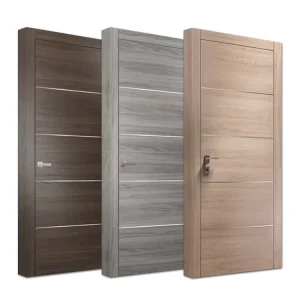Modern Composite Solid Core Interior Flush Door White Oak Veneer for Bedroom and Hotel