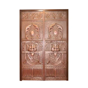 Modern Copper Front Entry Door with Antique Design