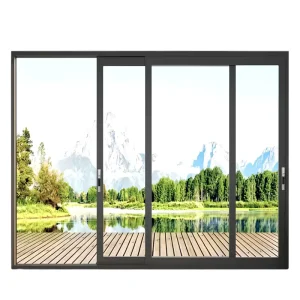 Modern Custom 6063 T5 Aluminum Alloy Profile Narrow Frame Sliding Glass Doors for Balcony