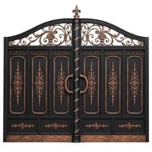 Modern Custom Aluminum Alloy Electric Swing Gate with Art Design for Driveway, Garden, Courtyard, or Villa