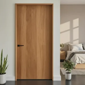 Modern Custom DW-0020 White Oak, Mahogany, and Pine Solid Wood Interior Door with Sound Insulation for Bedroom or Front Entry
