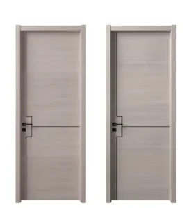 Modern Custom Glulam-Core Wooden WPC Interior Bedroom Door, Quiet Windproof Push-Pull Swing