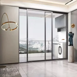 Modern Custom Internal Aluminum Profile Slim Narrow Frame Sliding Glass Door for Balcony