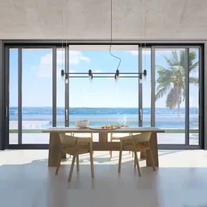 Modern Customizable Charming Waterproof Narrow Frame Aluminum Sliding Door for Kitchen and Office